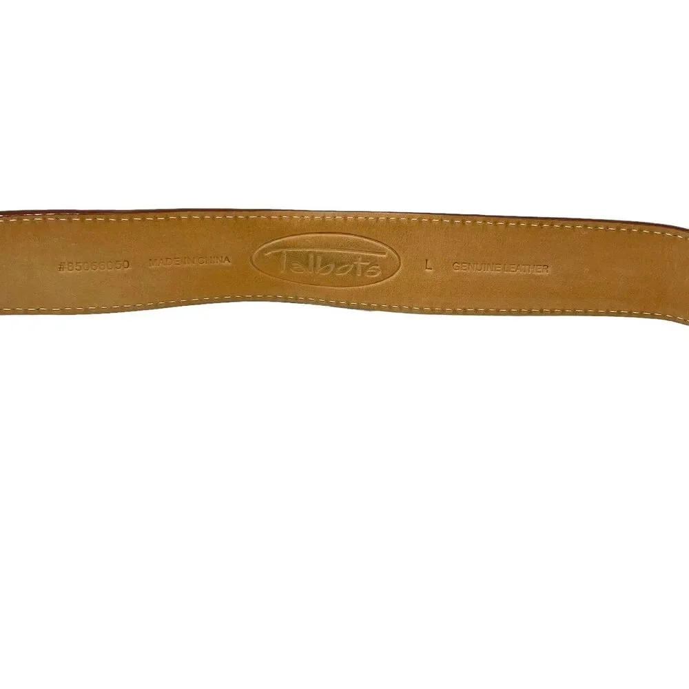 Talbots‎ Brown Genuine Leather and Chain Link Post Belt Size Large